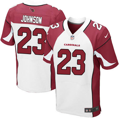 Men's Elite Chris Johnson Nike Jersey White Road - #23 NFL Arizona Cardinals